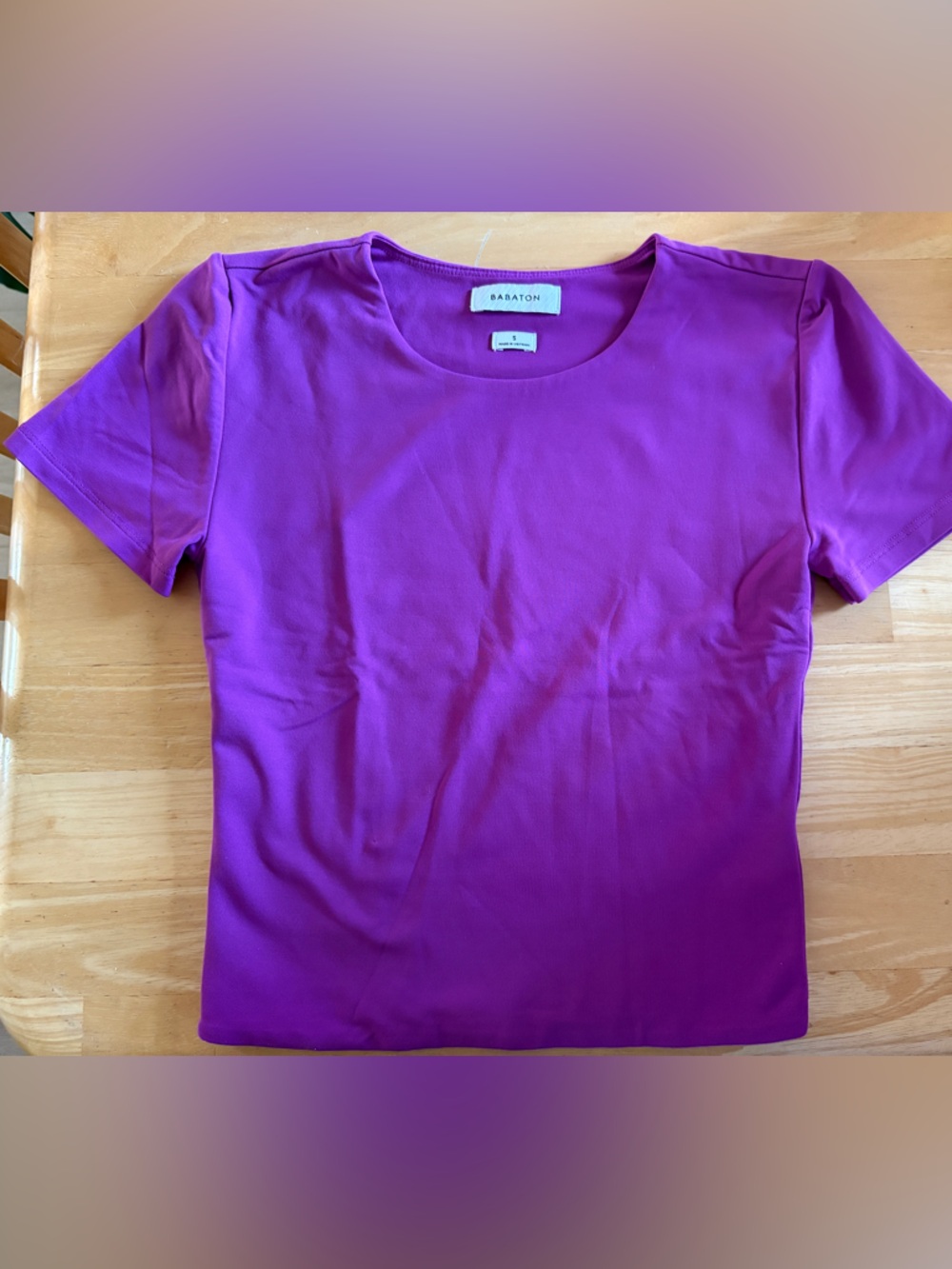 Babaton Women's Crewneck Short Sleeve Top - Magenta Size Small